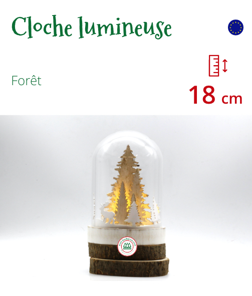 Cloche Forêt lumineuse - 18 cm