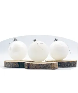 24 Boules Blanches 8 cm